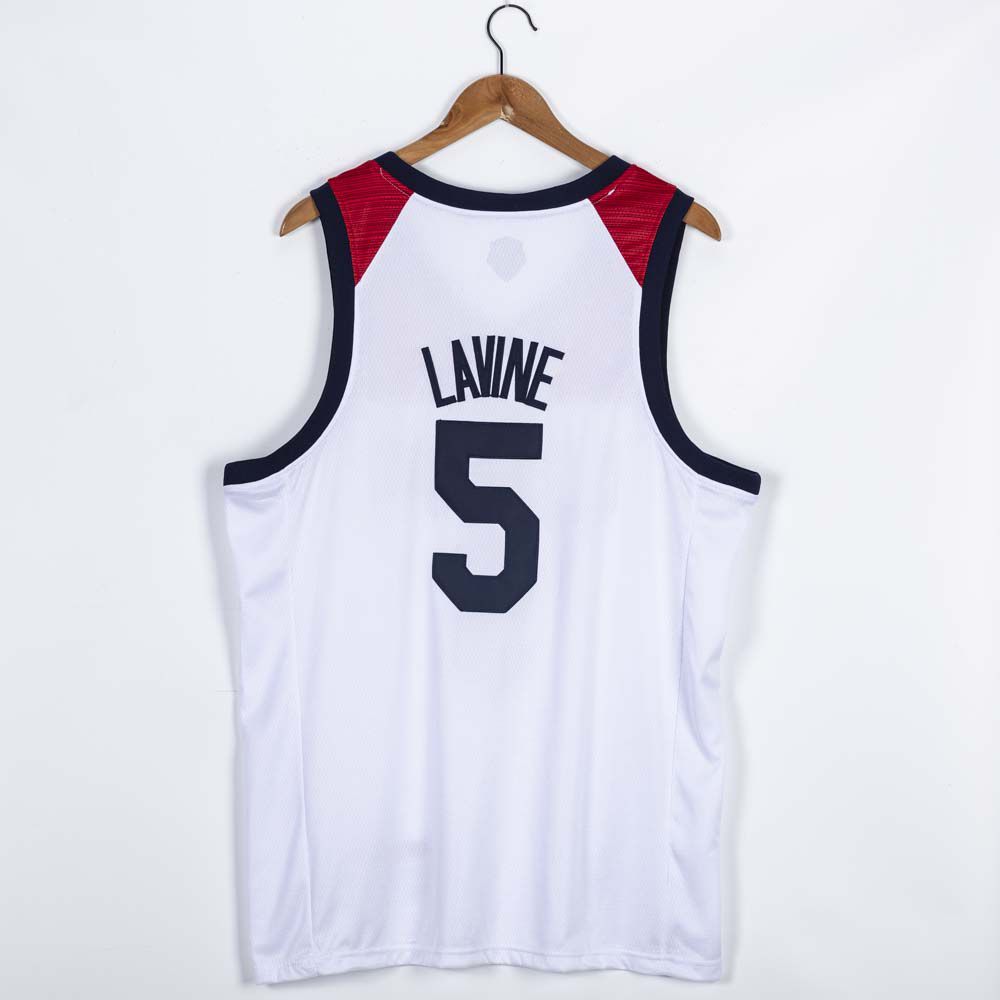 Cheap 2021 Olympic USA 5 Lavine White Nike NBA Jerseys